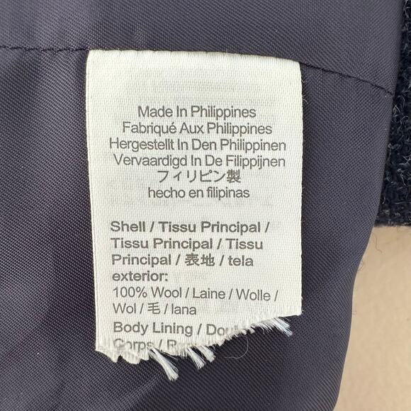 J. Crew Alfie Blazer Women 12P Navy Moon British Wool Herringbone Preppy Career - Picture 6 of 8